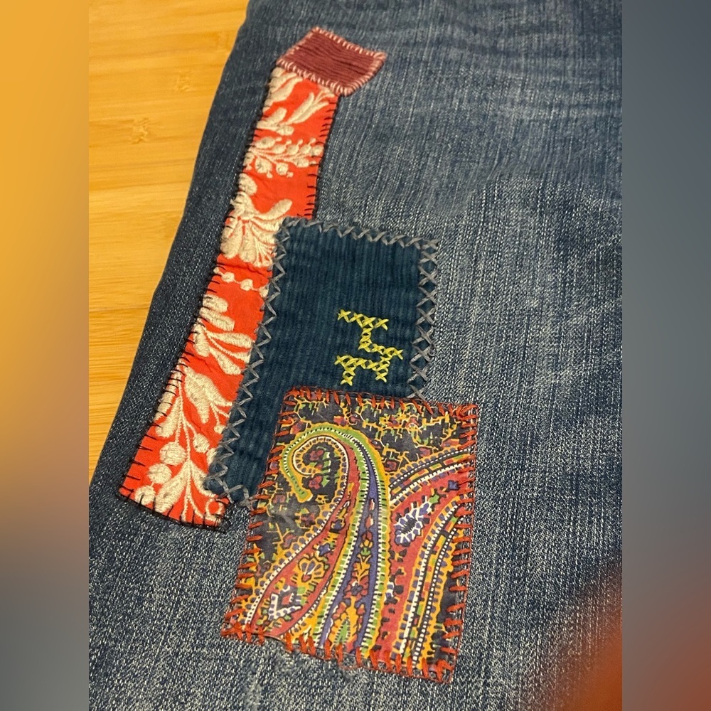 CAbi Artisan Patchwork Women’s Jeans Size 4 Ankle/Crop Length - Picture 5 of 14